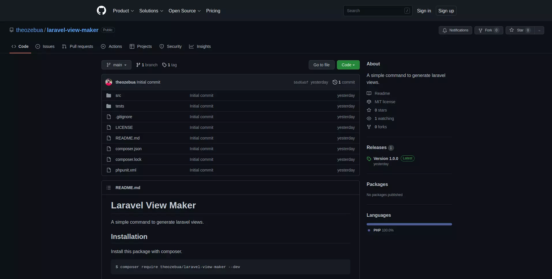 Laravel View Maker